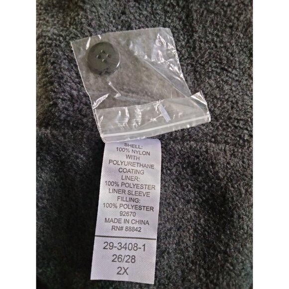 Woman Within Black Removable Hooded Raincoat Snap Button Zipper Closure Size 2X - Picture 14 of 14